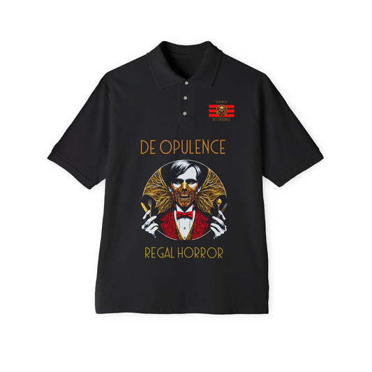 Men's Piqué Polo De Opulence by Noir Wolf the style of grace Black