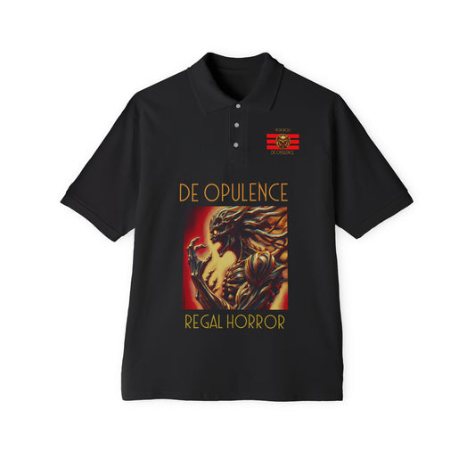 Men's Piqué Polo De Opulence by Noir Wolf the style of grace Black