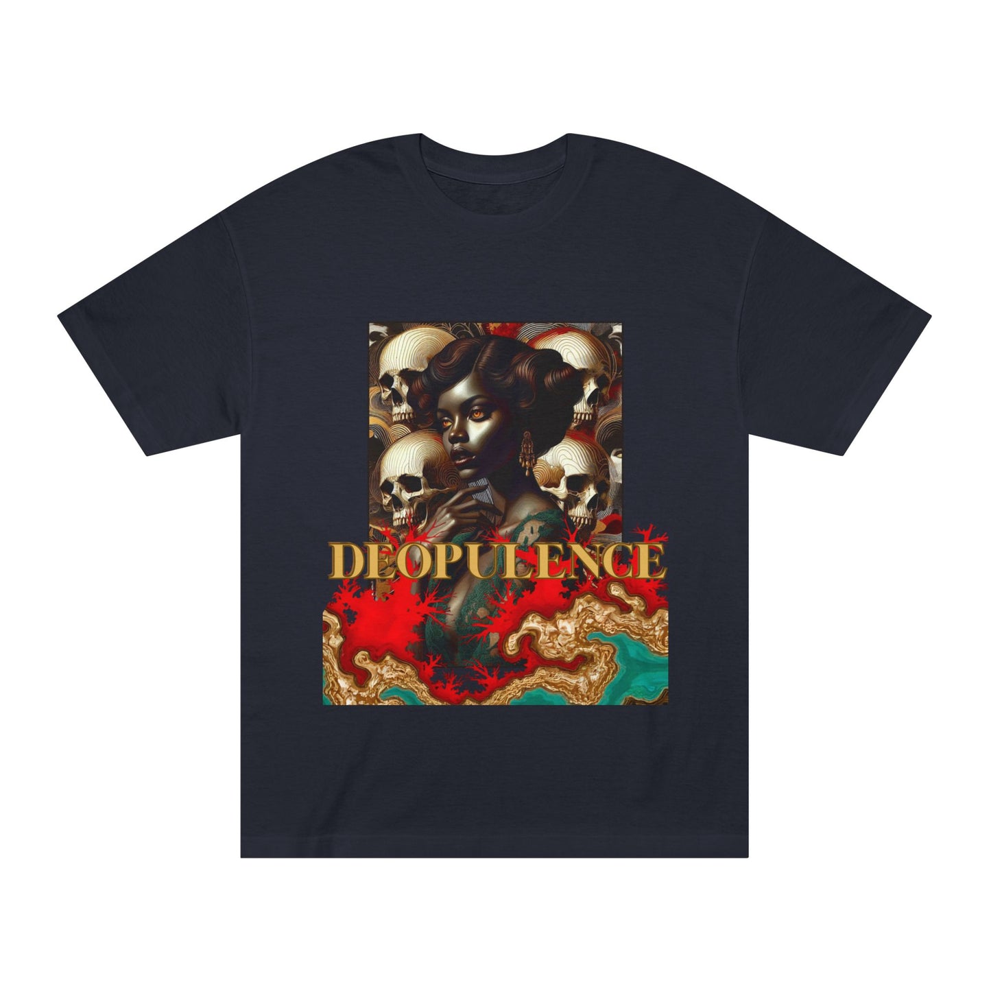 Opulence Skull Art Tee – 'DÉOPULENCE' Graphic T-Shirt