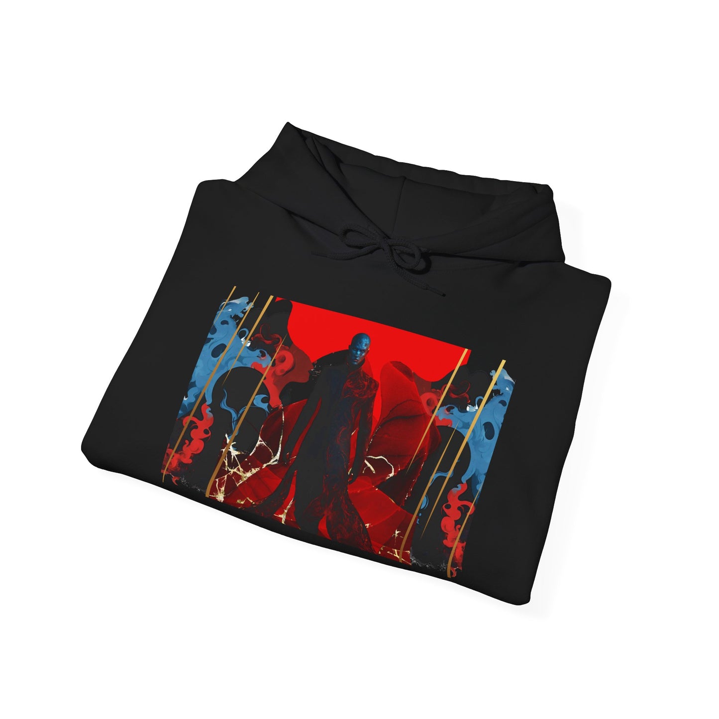 Noir Wolf Unisex Heavy Blend™ Hooded Sweatshirt - Stylish Graphic Hoodie for Art Lovers