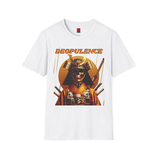 Samurai & Wolf Graphic Tee, Unisex Softstyle T-Shirt for Anime Lovers, Gift for Him/Her, Casual Streetwear, Unique Art T-Shirt