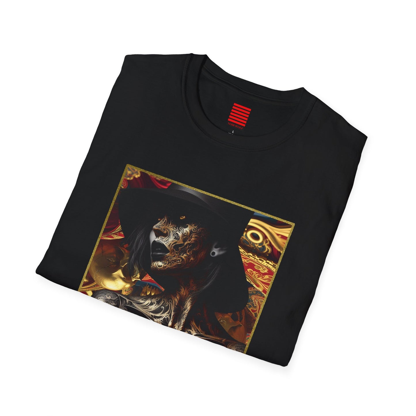 Noir Wolf Art T-Shirt, Alternative Fashion Tee, Unique Graphic Shirt, Unisex Artwear, Gift for Artists, Edgy Streetwear