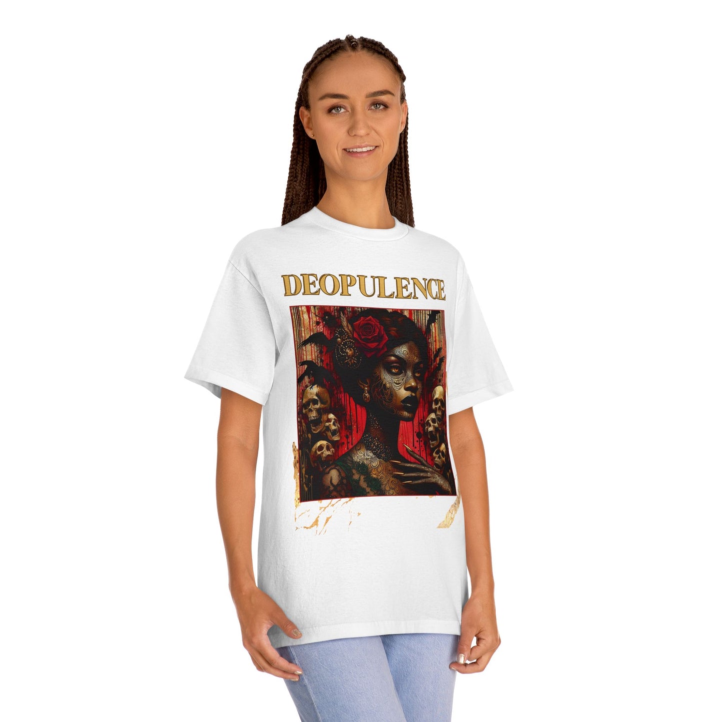 Deopulence Noir Wolf Graphic Tee — Dark Art Portrait T-Shirt