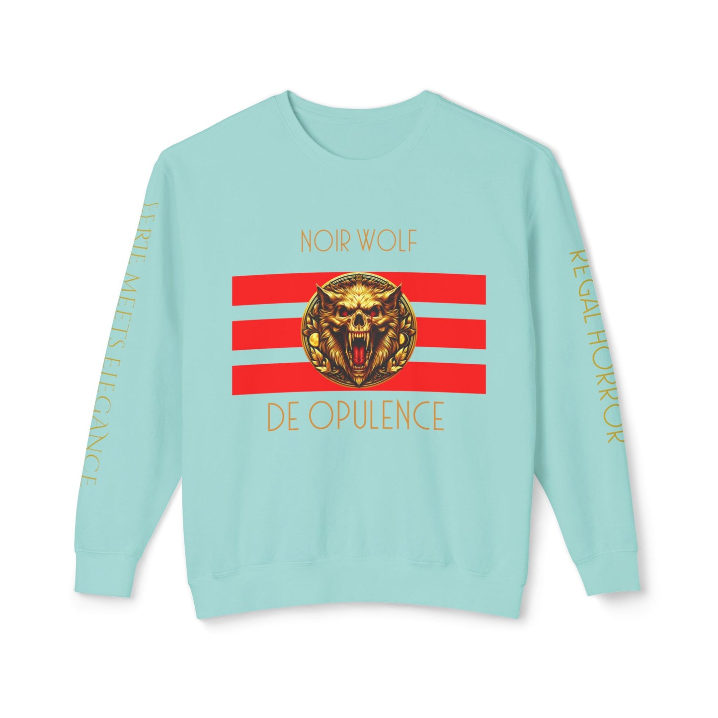 Unisex Lightweight Crewneck Sweatshirt De Opulence by Noir Wolf Chalky Mint