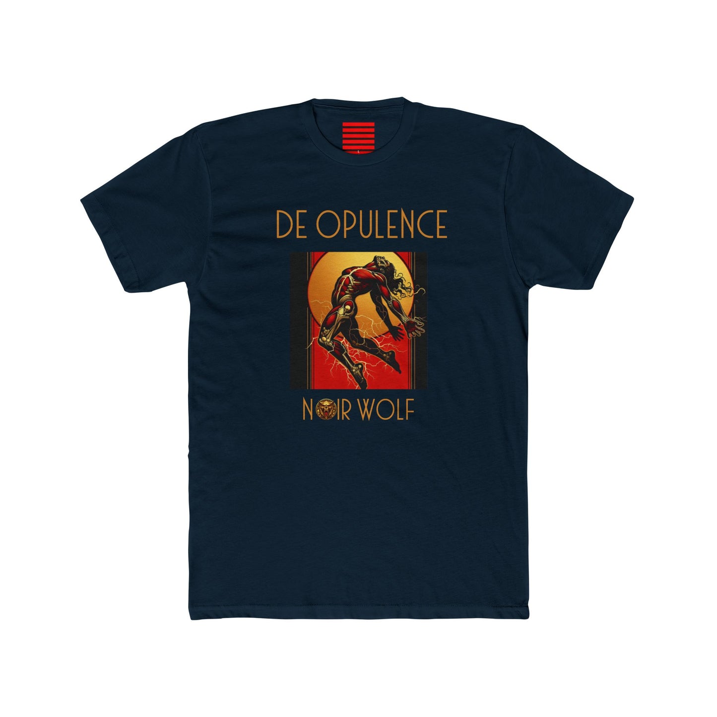 Unisex Cotton Crew Tee De Opulence by Noir Wolf Solid Midnight Navy