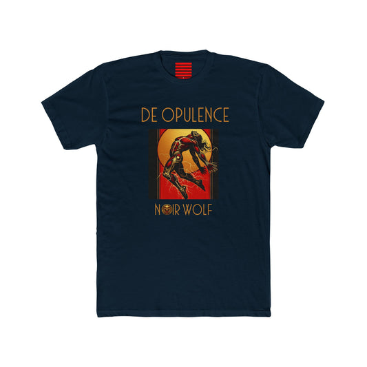 Unisex Cotton Crew Tee De Opulence by Noir Wolf Solid Midnight Navy