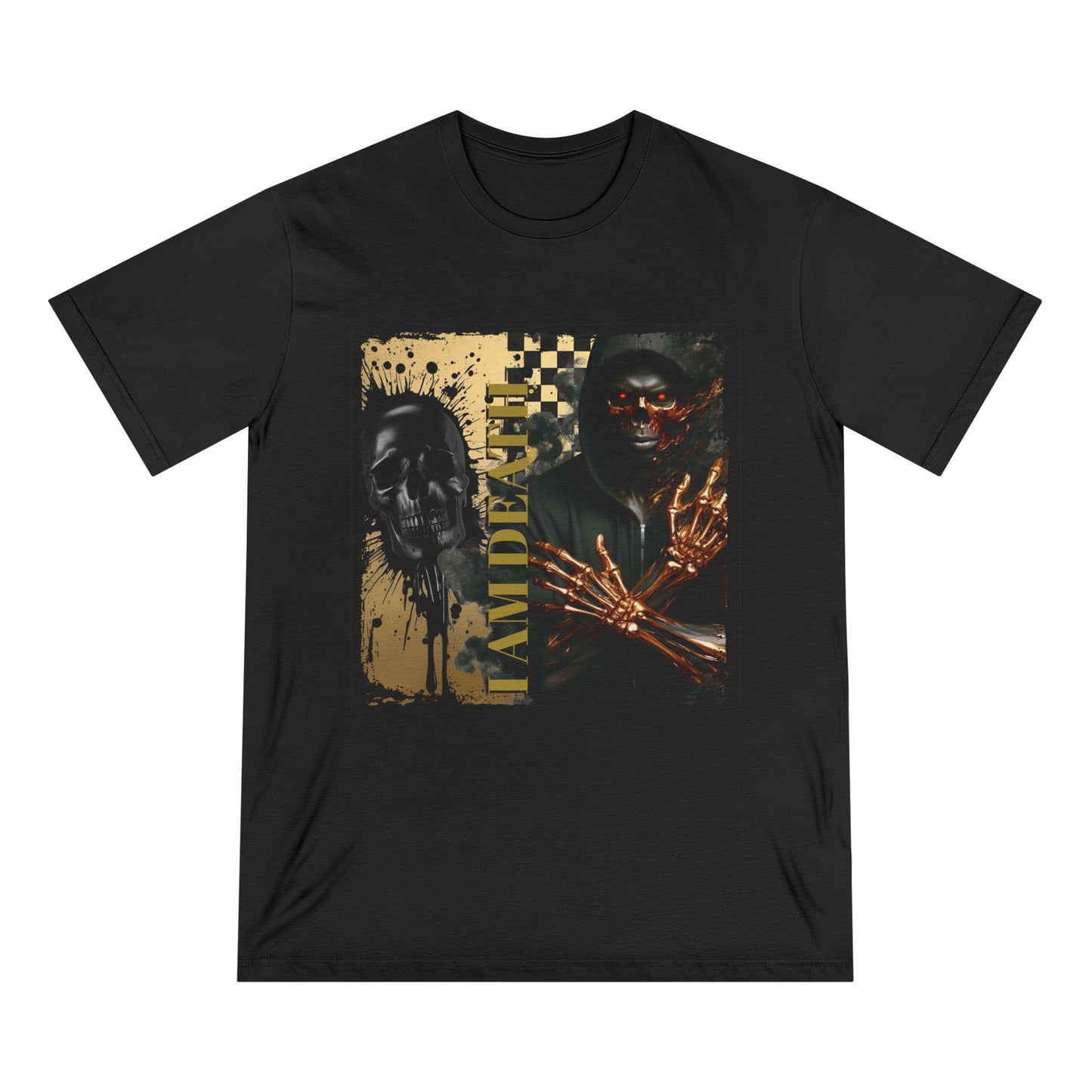 Gothic Graphic T-Shirt - 'I Am Death' & Skull Design for Alternative Fashion
