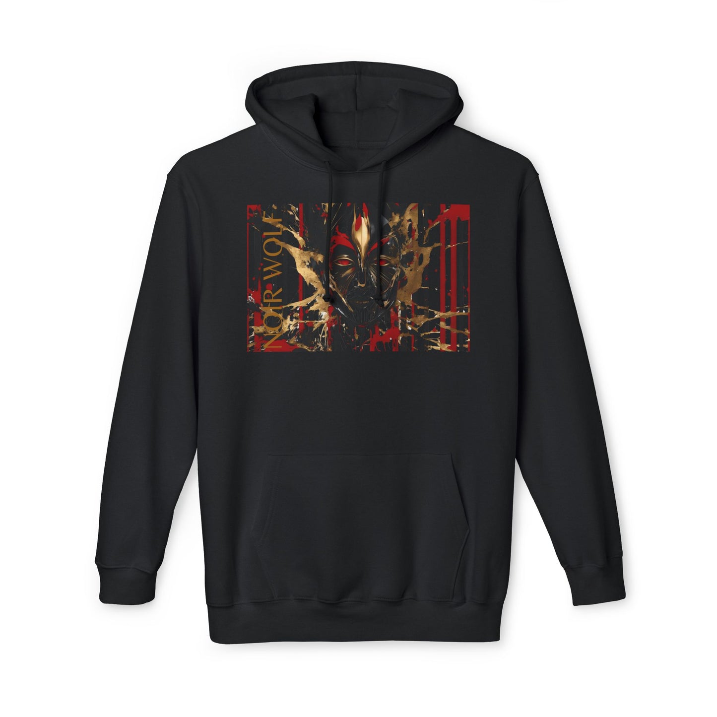 Unisex Hooded Sweatshirt, Made in US Noir Wolf De Opulence