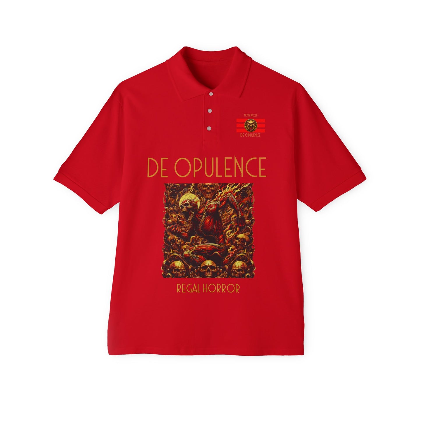 Men's Piqué Polo De Opulence by Noir Wolf the style of grace True Red
