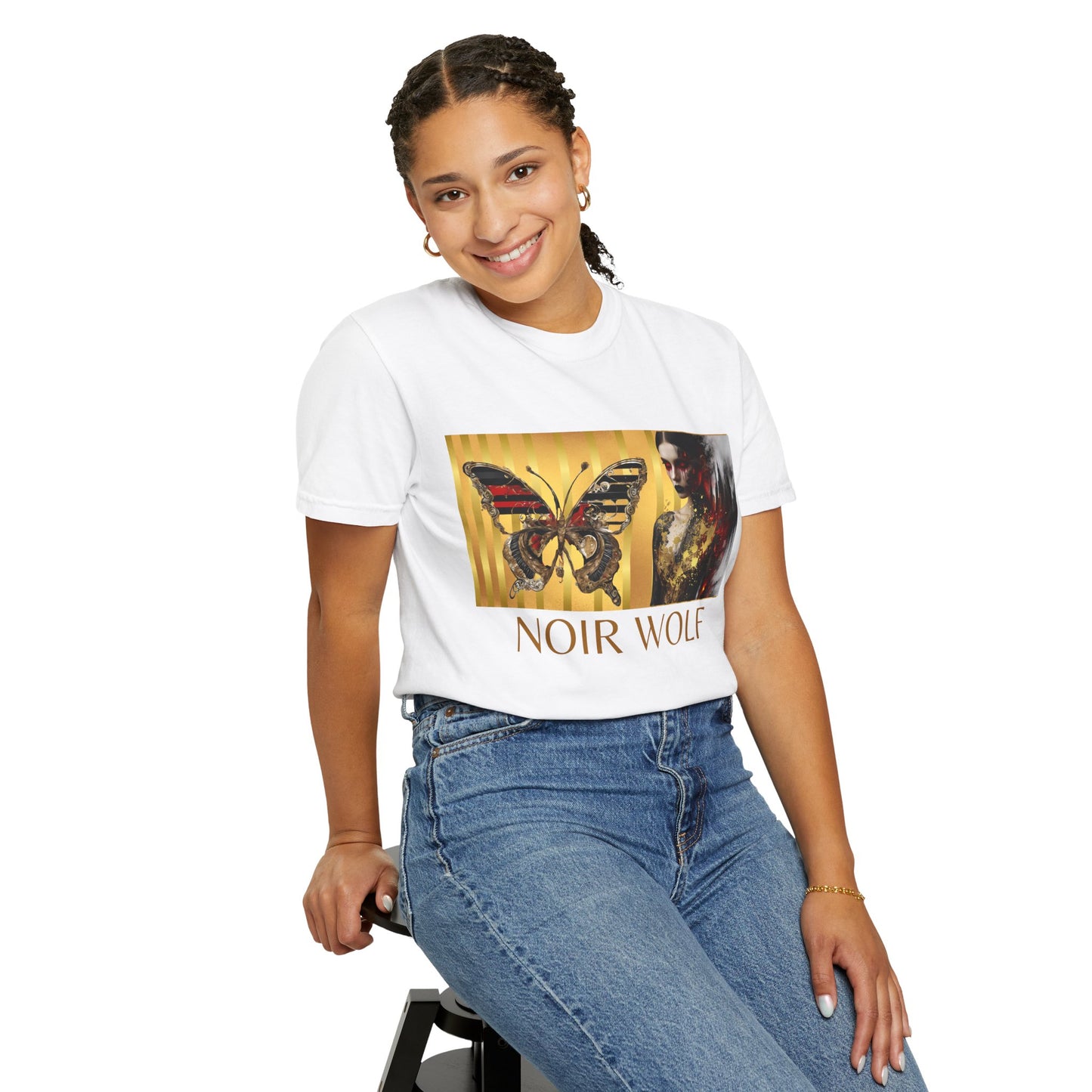 Unisex Garment-Dyed T-shirt   Noir Wolf by De opulence