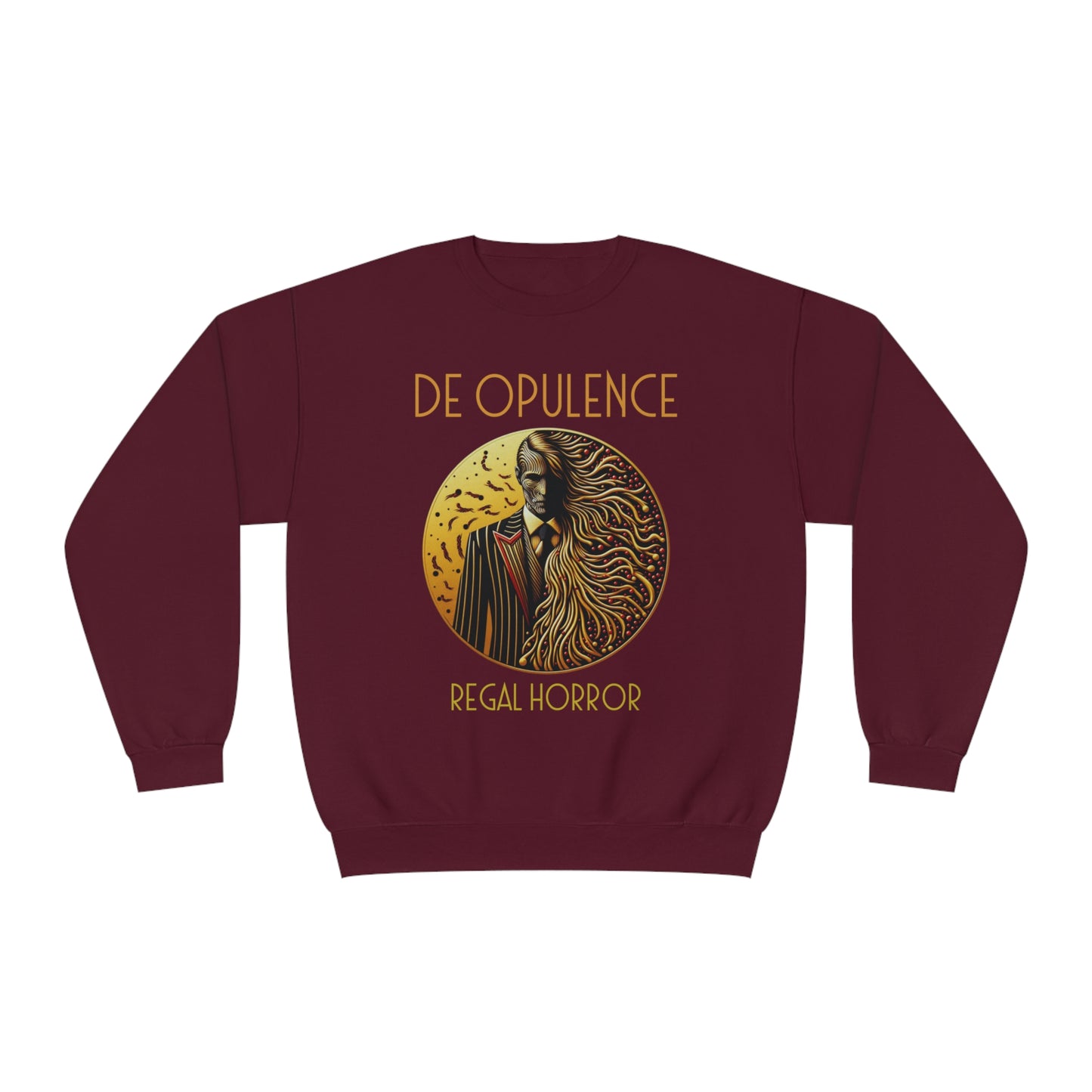 Unisex NuBlend® Crewneck Sweatshirt De Opulence by Noir Wolf the style of grace Maroon