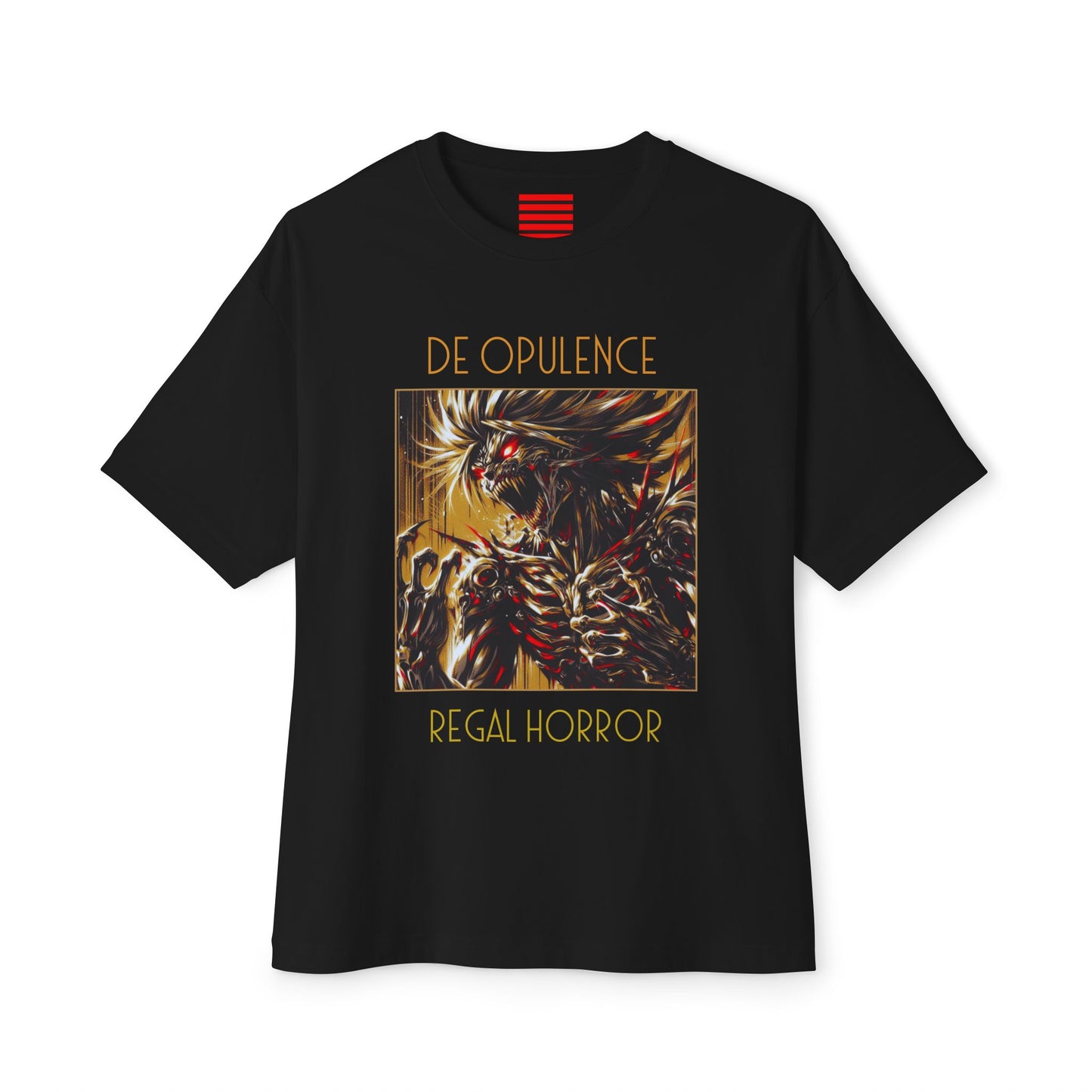 Unisex Oversized Boxy Tee De Opulence by Noir Wolf the style of grace Black