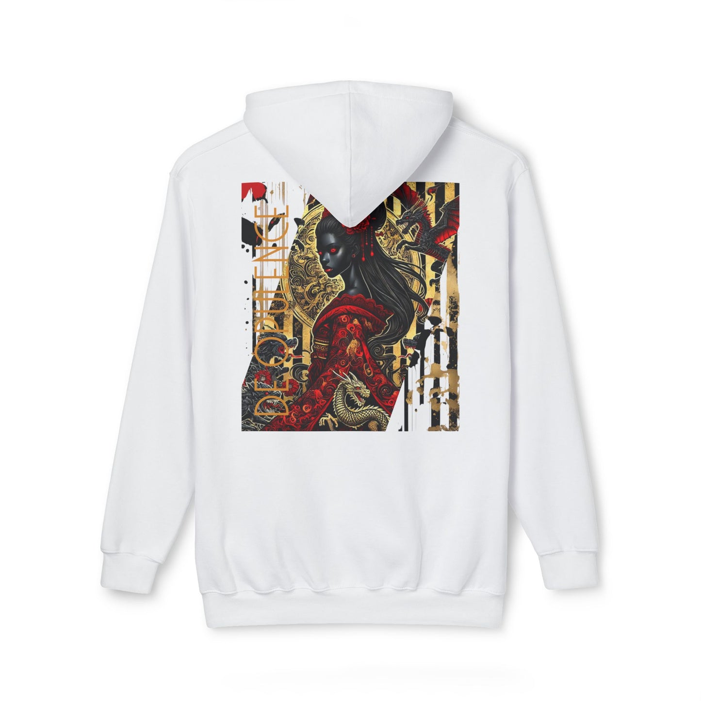 Unisex Hooded Sweatshirt, Made in US Noir Wolf De Opulence