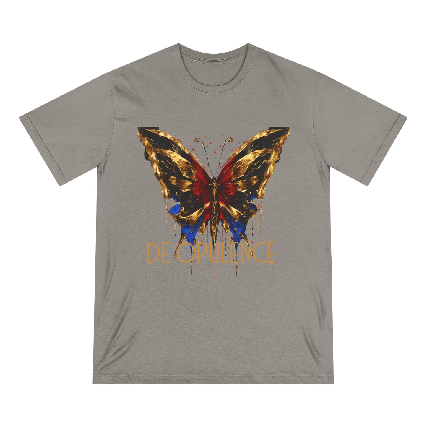 Artistic Butterfly and Wolf Organic T-Shirt - Nature-Inspired Apparel