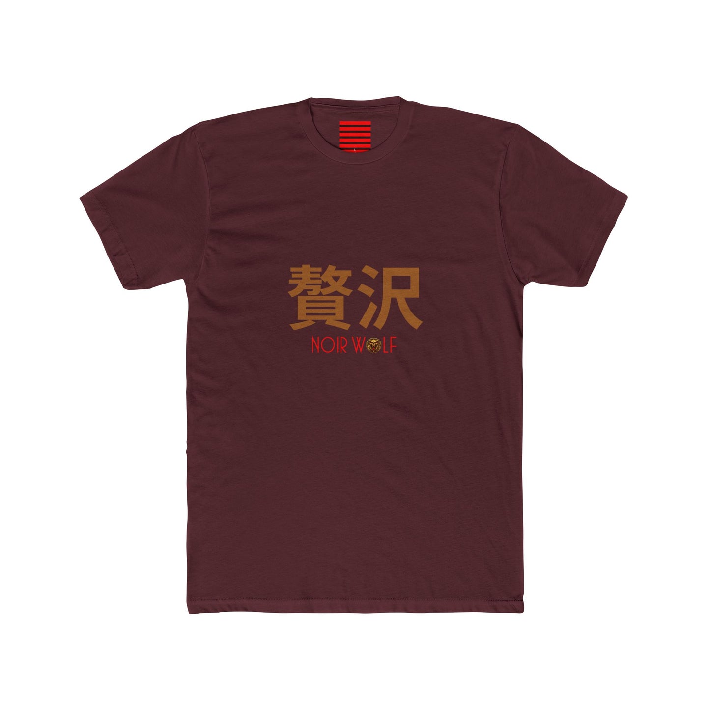 Unisex Cotton Crew Tee De Opulence by Noir Wolf Solid Maroon