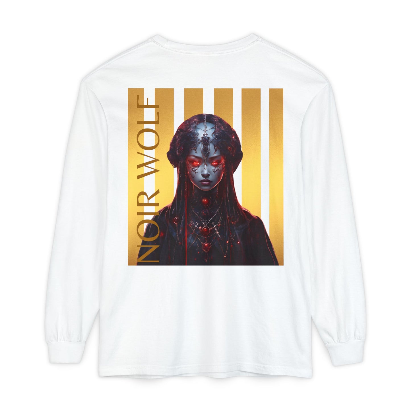 Butterfly & Noir Wolf Unisex Long Sleeve T-Shirt - Stylish Graphic Tee for Artsy Souls