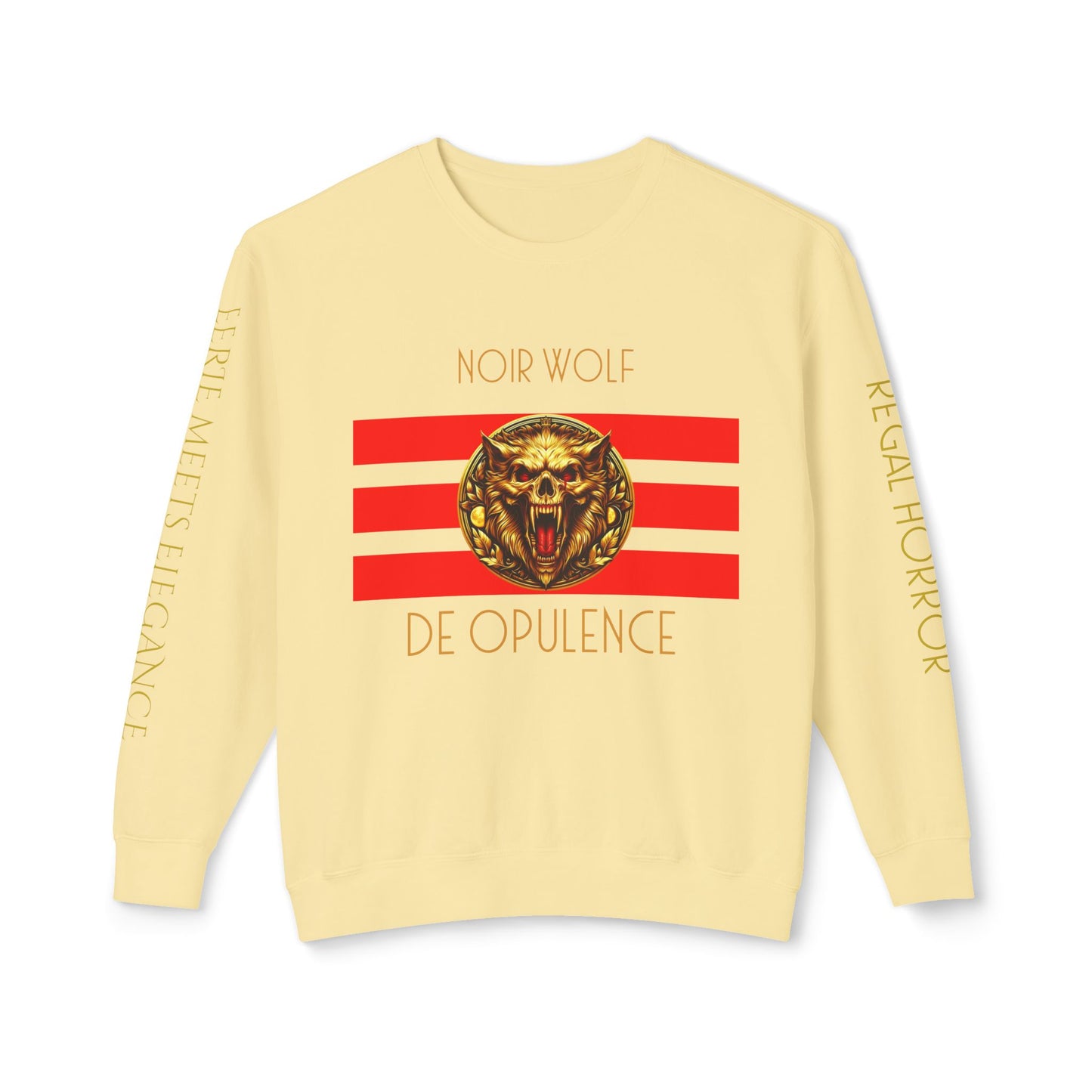Unisex Lightweight Crewneck Sweatshirt De Opulence by Noir Wolf Butter