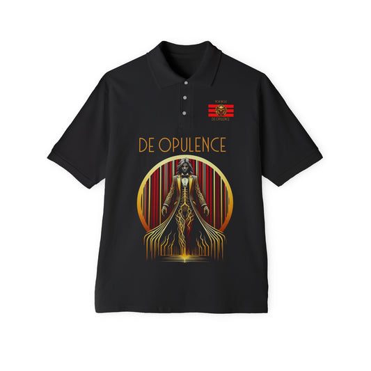 Men's Piqué Polo De Opulence by Noir Wolf the style of grace Black
