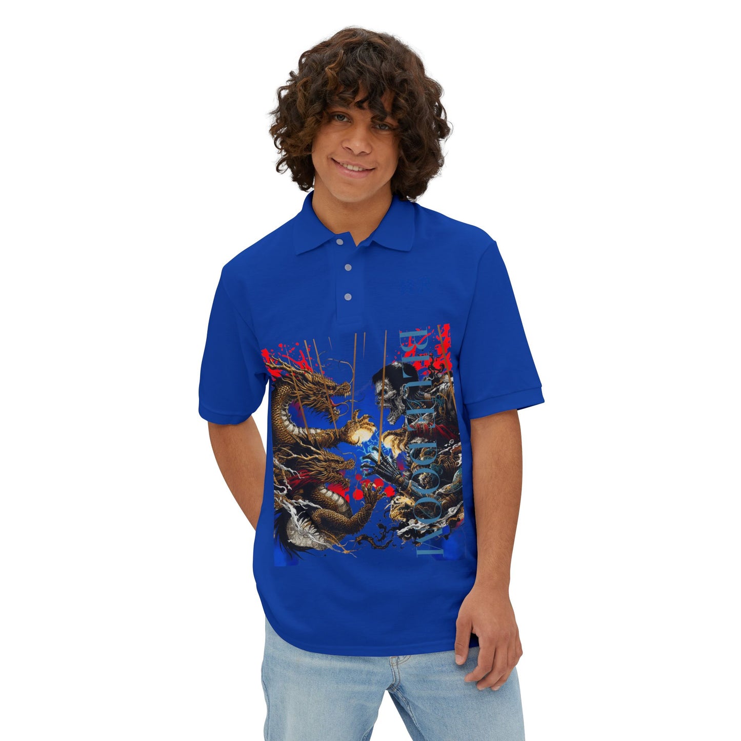 Men's Piqué Polo Blue Doom