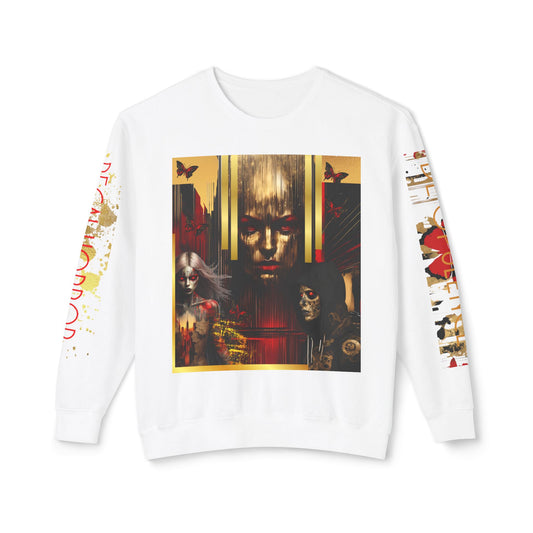 Unisex Lightweight Crewneck Sweatshirt De Opulence by Noir Wolf