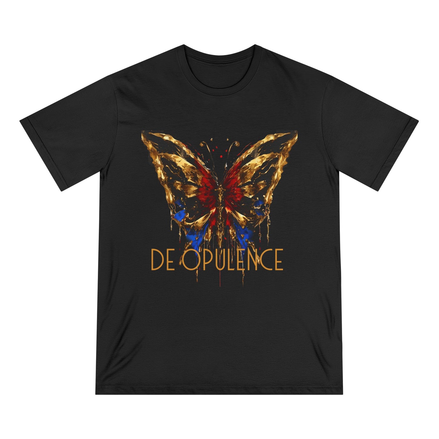 Artistic Butterfly and Wolf Organic T-Shirt - Nature-Inspired Apparel