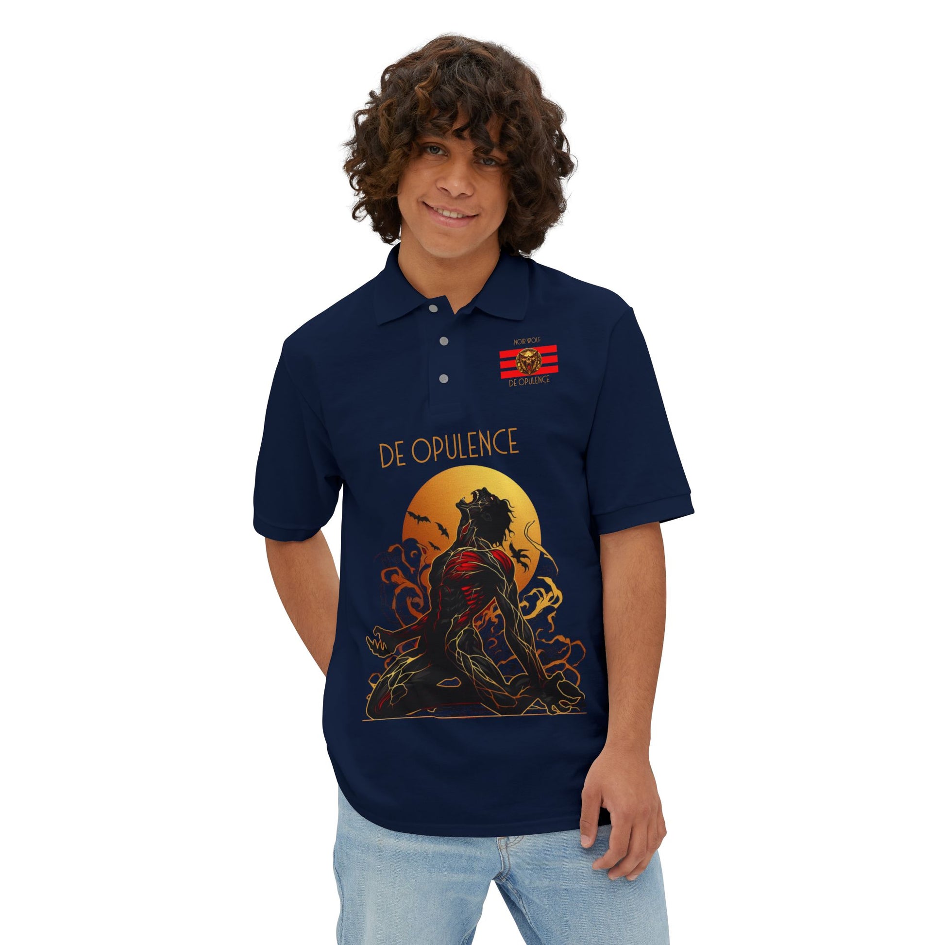 Men's Piqué Polo De Opulence by Noir Wolf