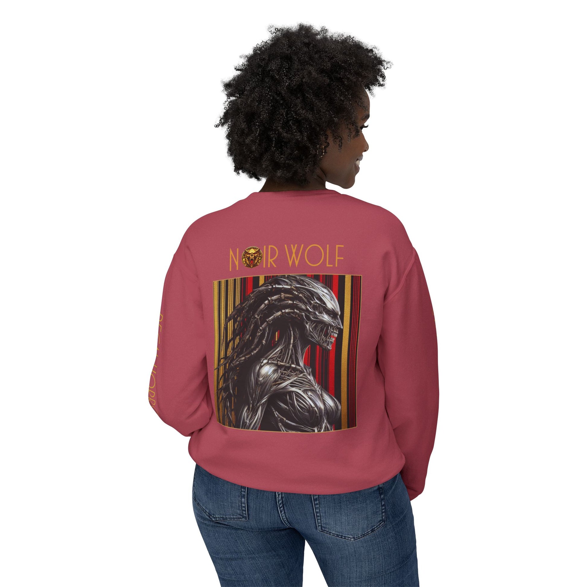 Unisex Lightweight Crewneck Sweatshirt De Opulence by Noir Wolf