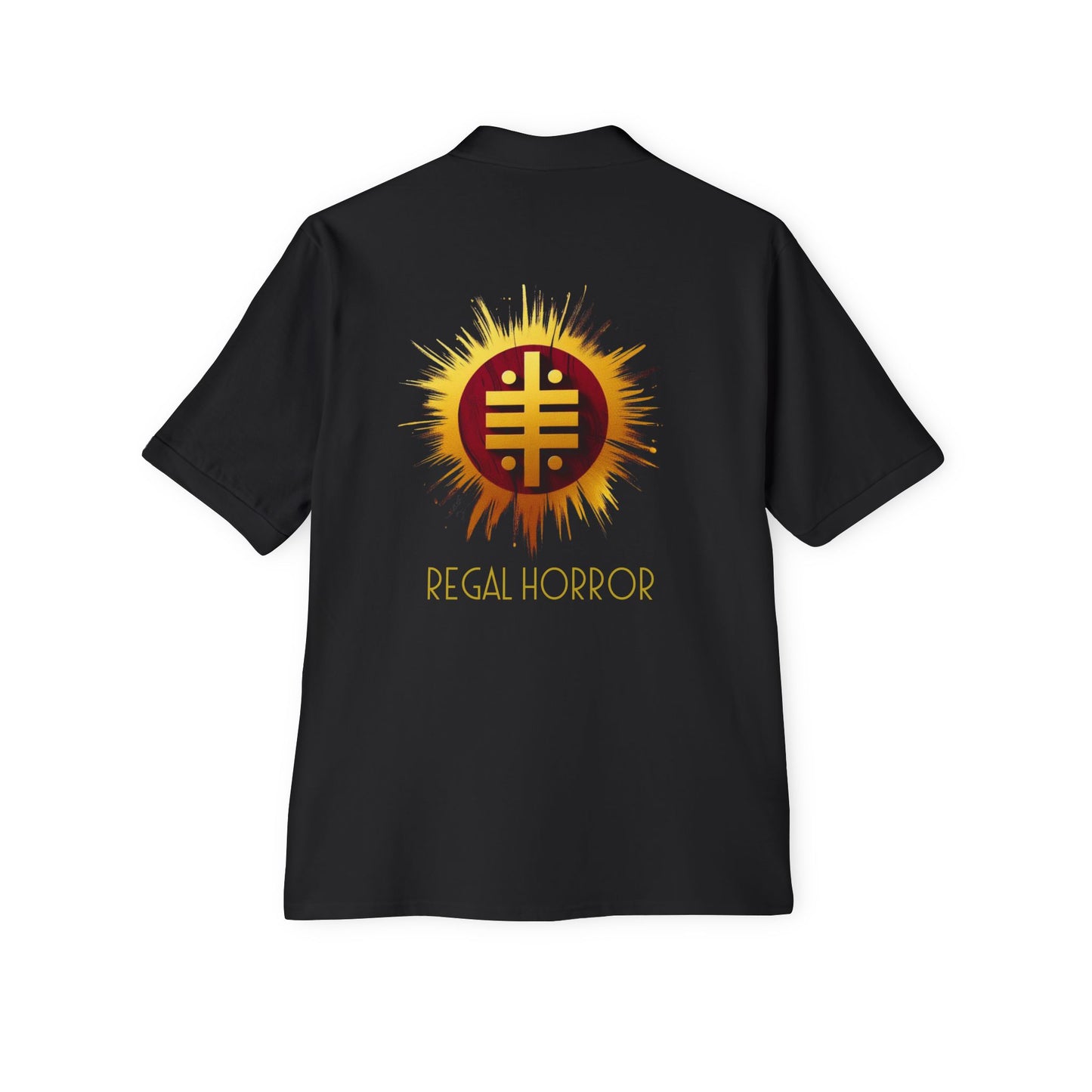 Men's Polo Shirt - Opulent Horror Noir Wolf Design with Rude Swagger