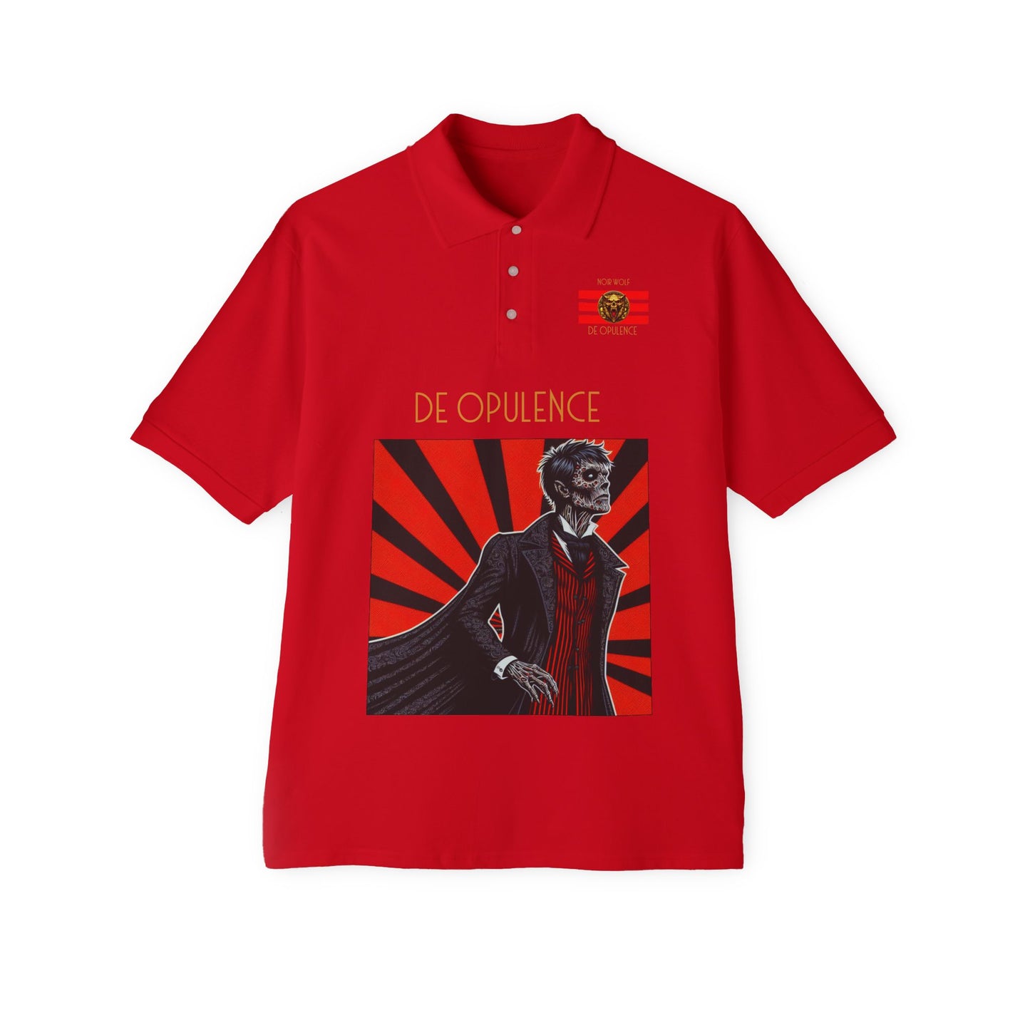 Men's Piqué Polo De Opulence by Noir wolf True Red