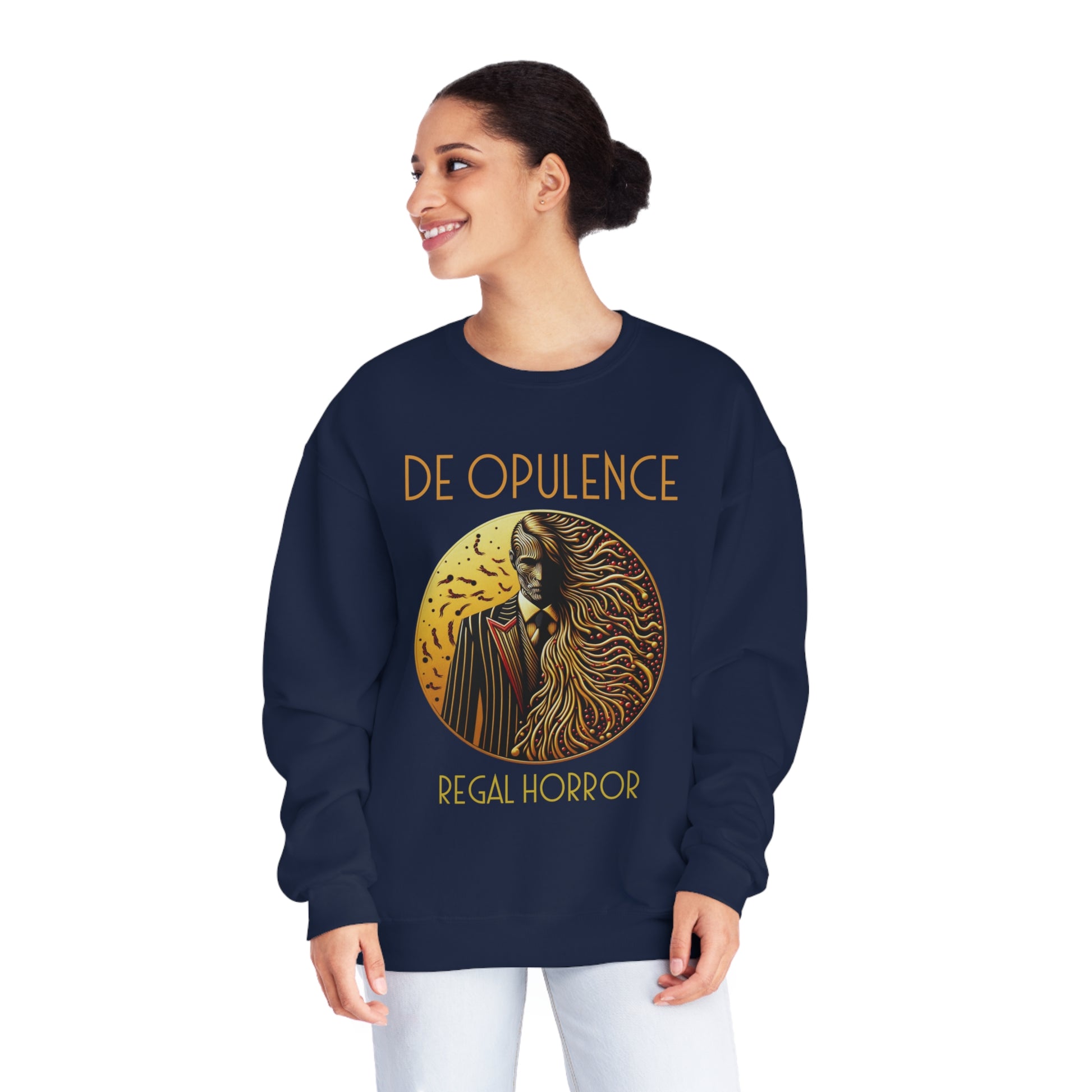 Unisex NuBlend® Crewneck Sweatshirt De Opulence by Noir Wolf the style of grace