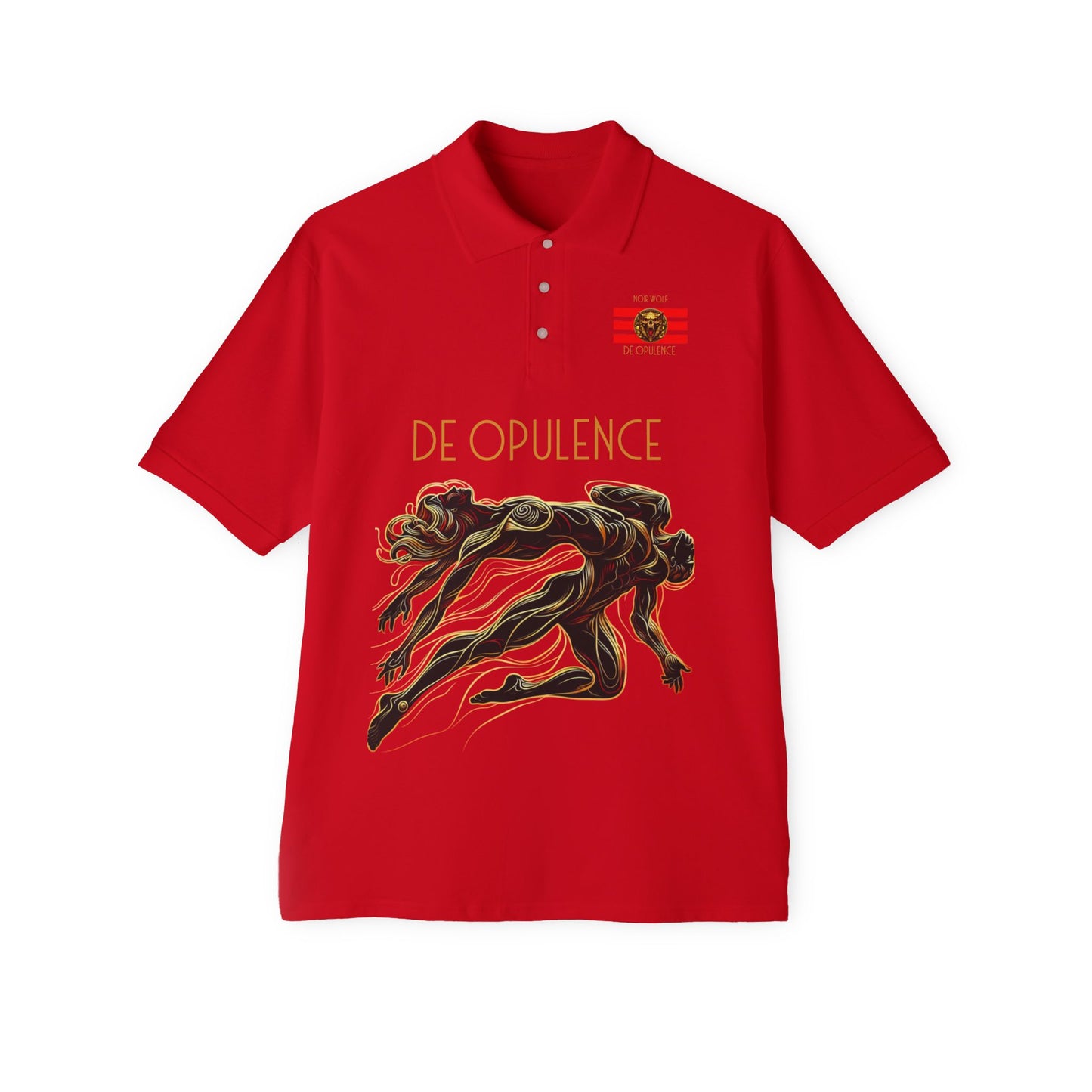 Men's Piqué Polo De Opulence by Noir Wolf True Red