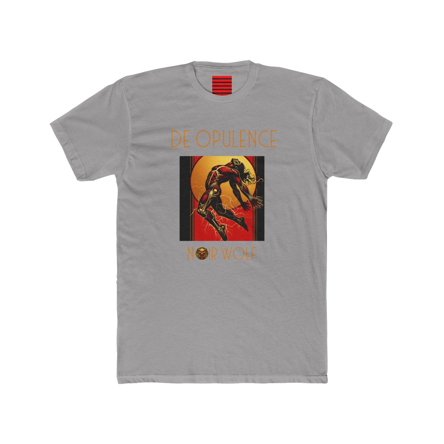 Unisex Cotton Crew Tee De Opulence by Noir Wolf Solid Light Grey