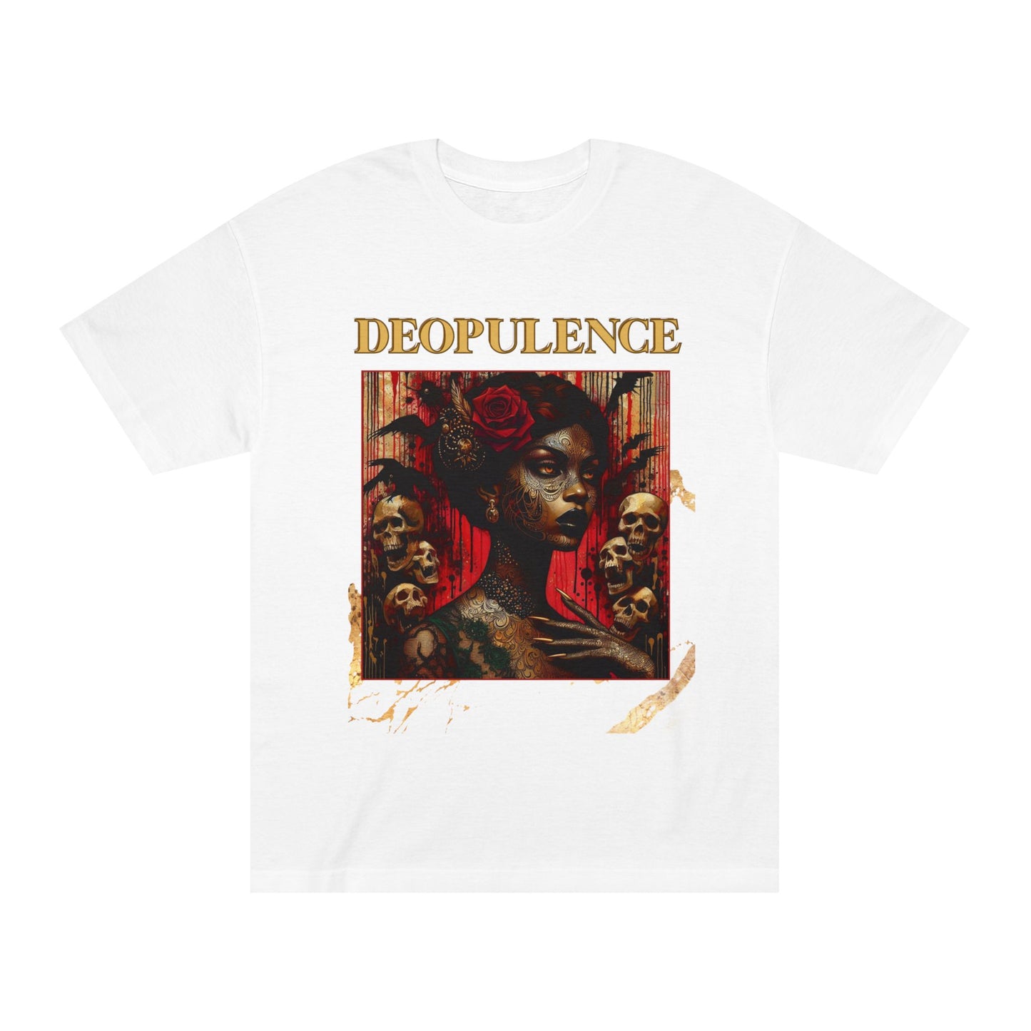 Deopulence Noir Wolf Graphic Tee — Dark Art Portrait T-Shirt