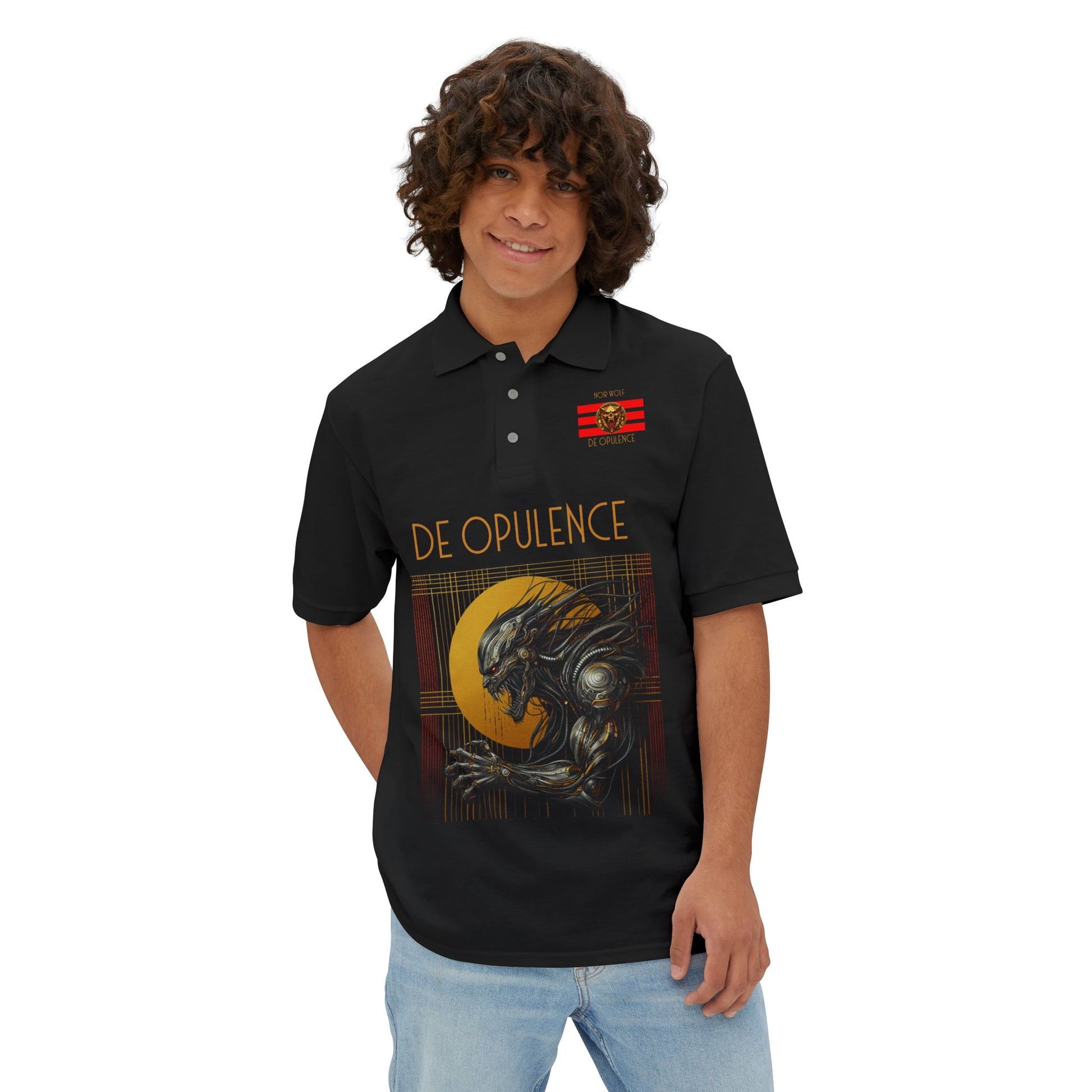 Men's Piqué Polo De Opulence by Noir Wolf