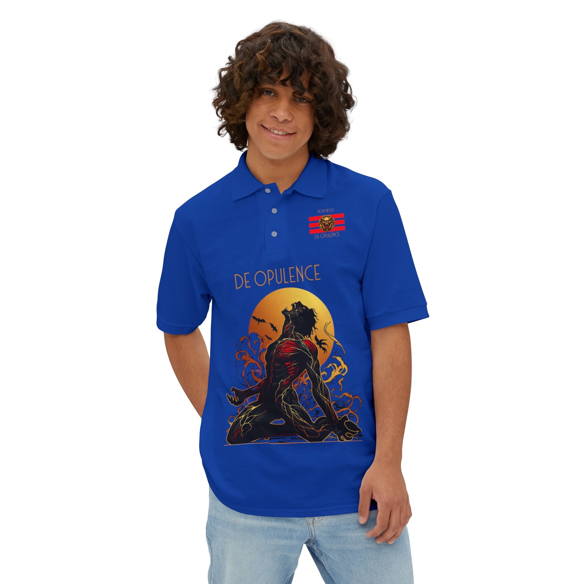 Men's Piqué Polo De Opulence by Noir Wolf