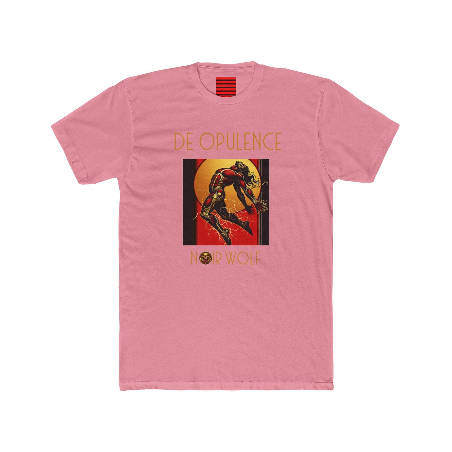 Unisex Cotton Crew Tee De Opulence by Noir Wolf Solid Light Pink