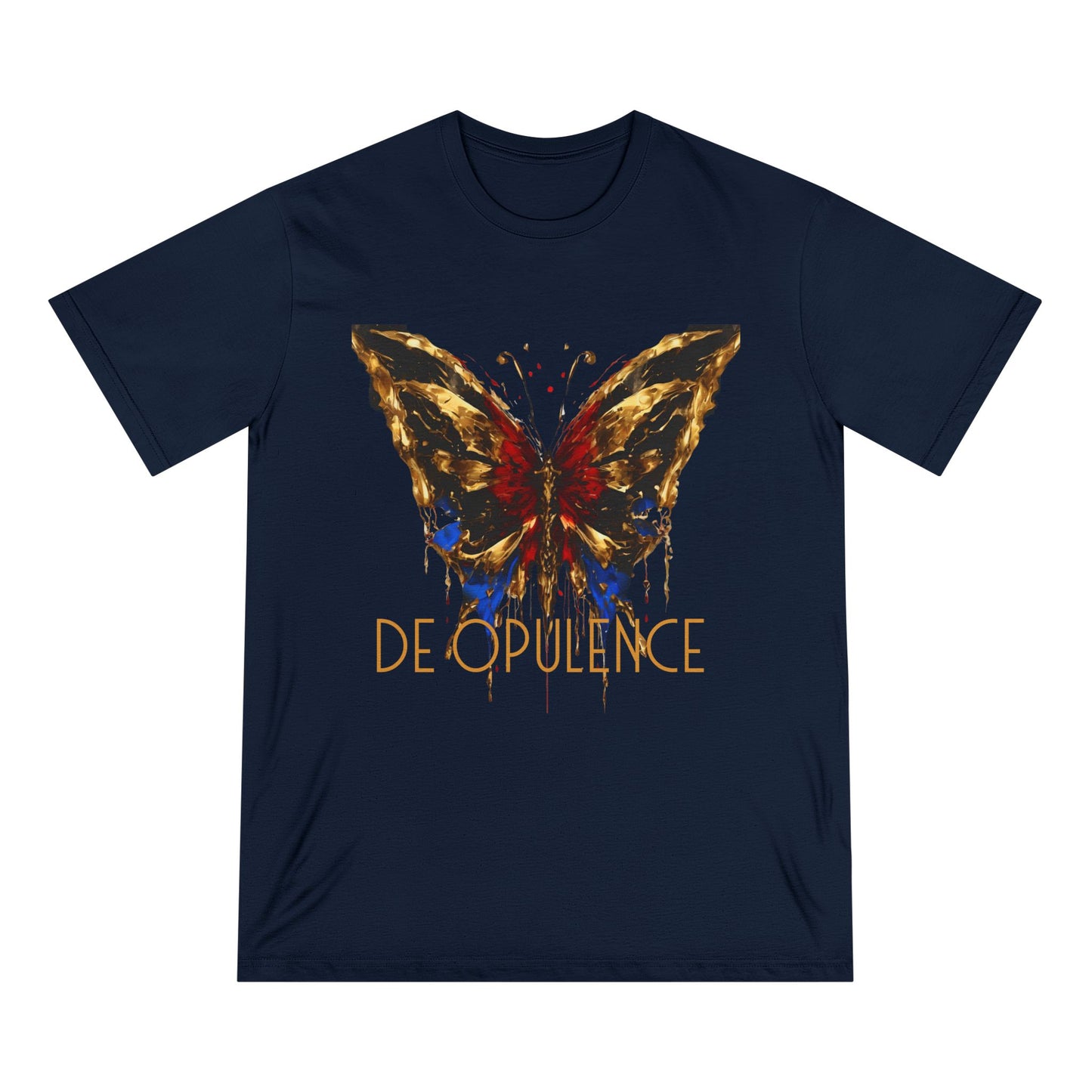 Artistic Butterfly and Wolf Organic T-Shirt - Nature-Inspired Apparel