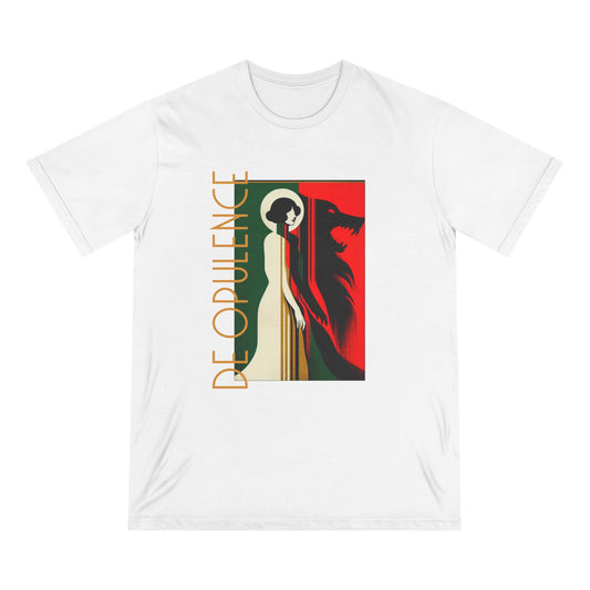 Vintage-Style Organic T-Shirt - 'De Opulence' & 'Noir Wolf' Design