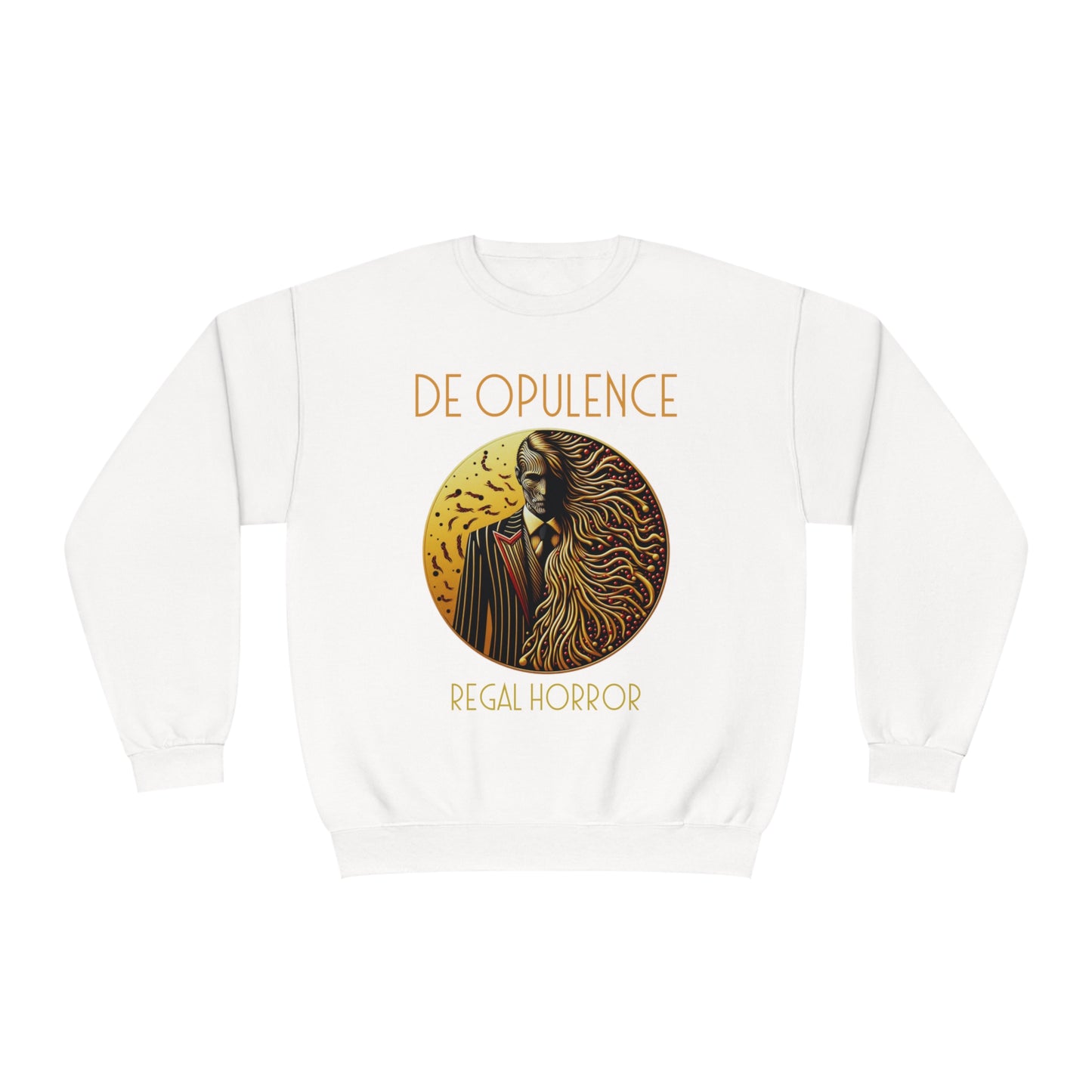 Unisex NuBlend® Crewneck Sweatshirt De Opulence by Noir Wolf the style of grace White