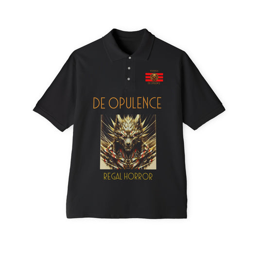 Men's Piqué Polo De Opulence by Noir Wolf the style of grace Black
