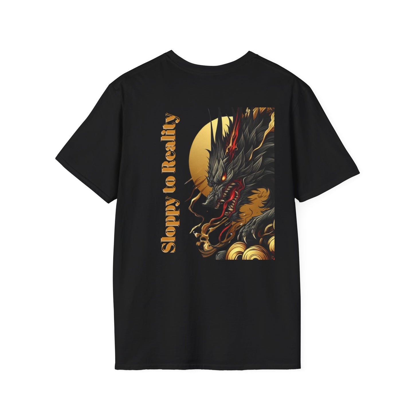 Samurai & Dragon Graphic Tee, Unisex Softstyle T-Shirt, Edgy Streetwear, Anime-Inspired Apparel, Gift for Him/Her, Casual Outfit