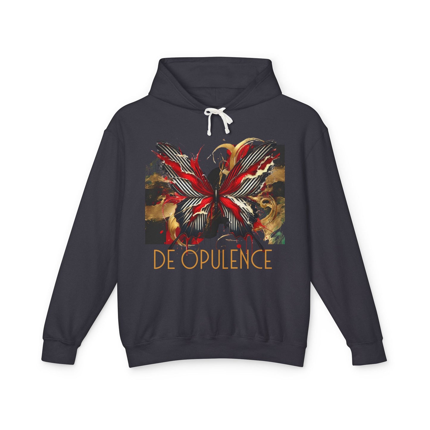 Stylish Unisex Lightweight Hooded Sweatshirt with Butterfly and Noir Wolf Design | Perfect for Everyday Wardrobe and Special Occasions