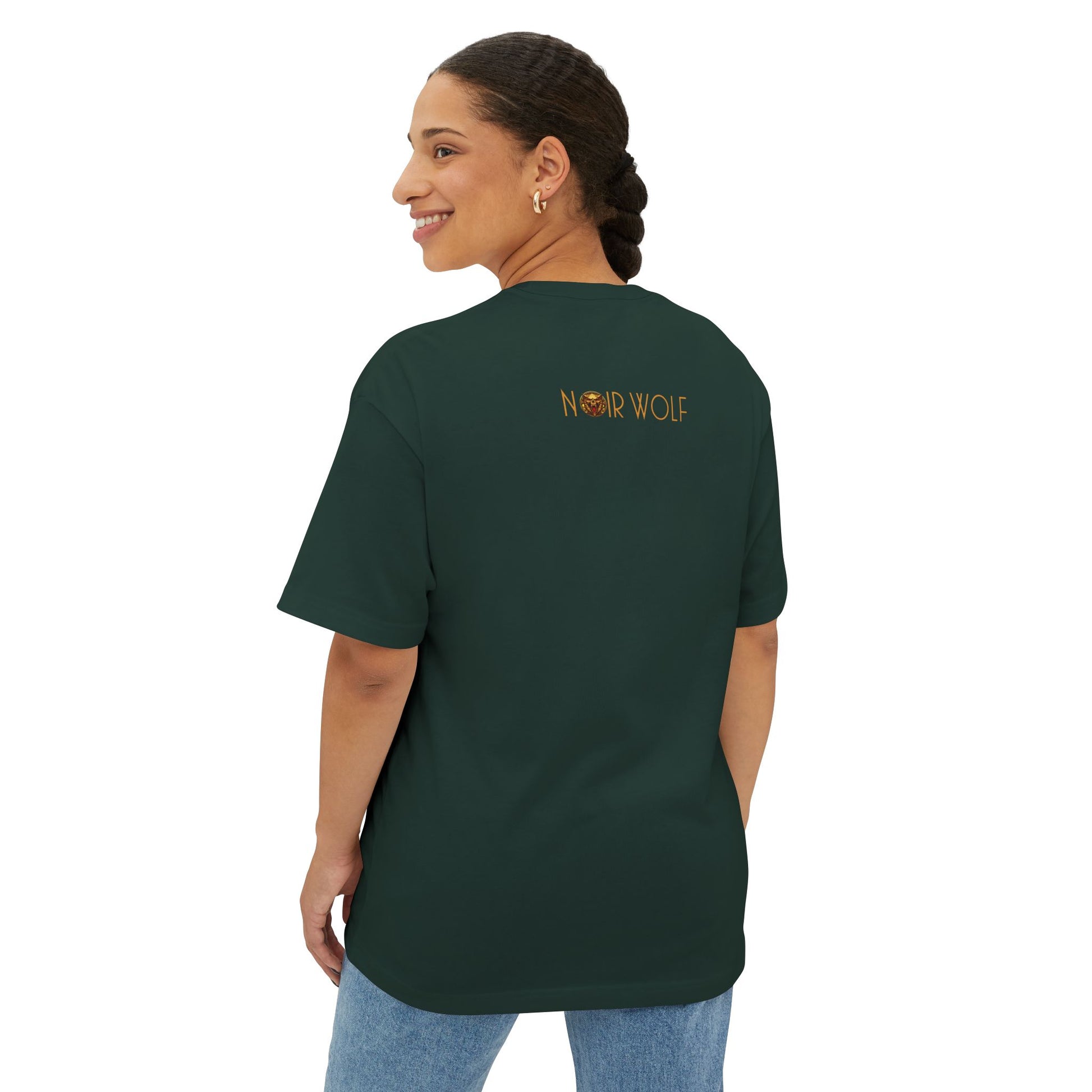 Unisex Oversized Boxy Tee De Opulence by Noir Wolf the style of grace