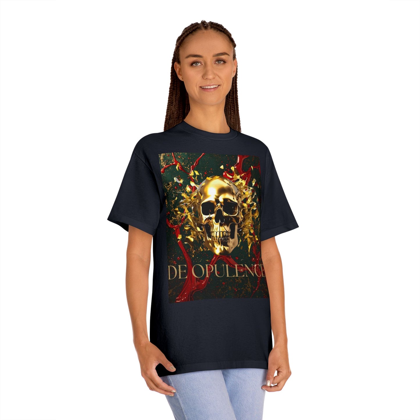 Skull & Gold 'De Opulence' Tee — Gothic Luxury Graphic T-Shirt