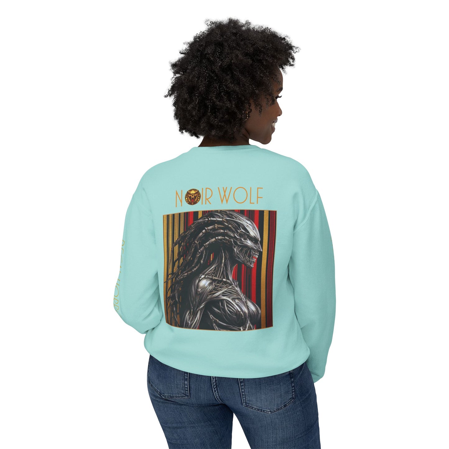 Unisex Lightweight Crewneck Sweatshirt De Opulence by Noir Wolf