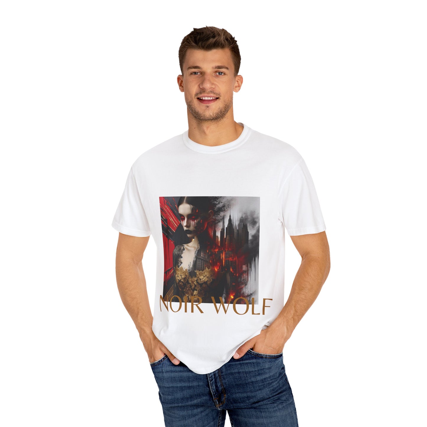 Unisex Garment-Dyed T-shirt De Opulence Noir Wolf