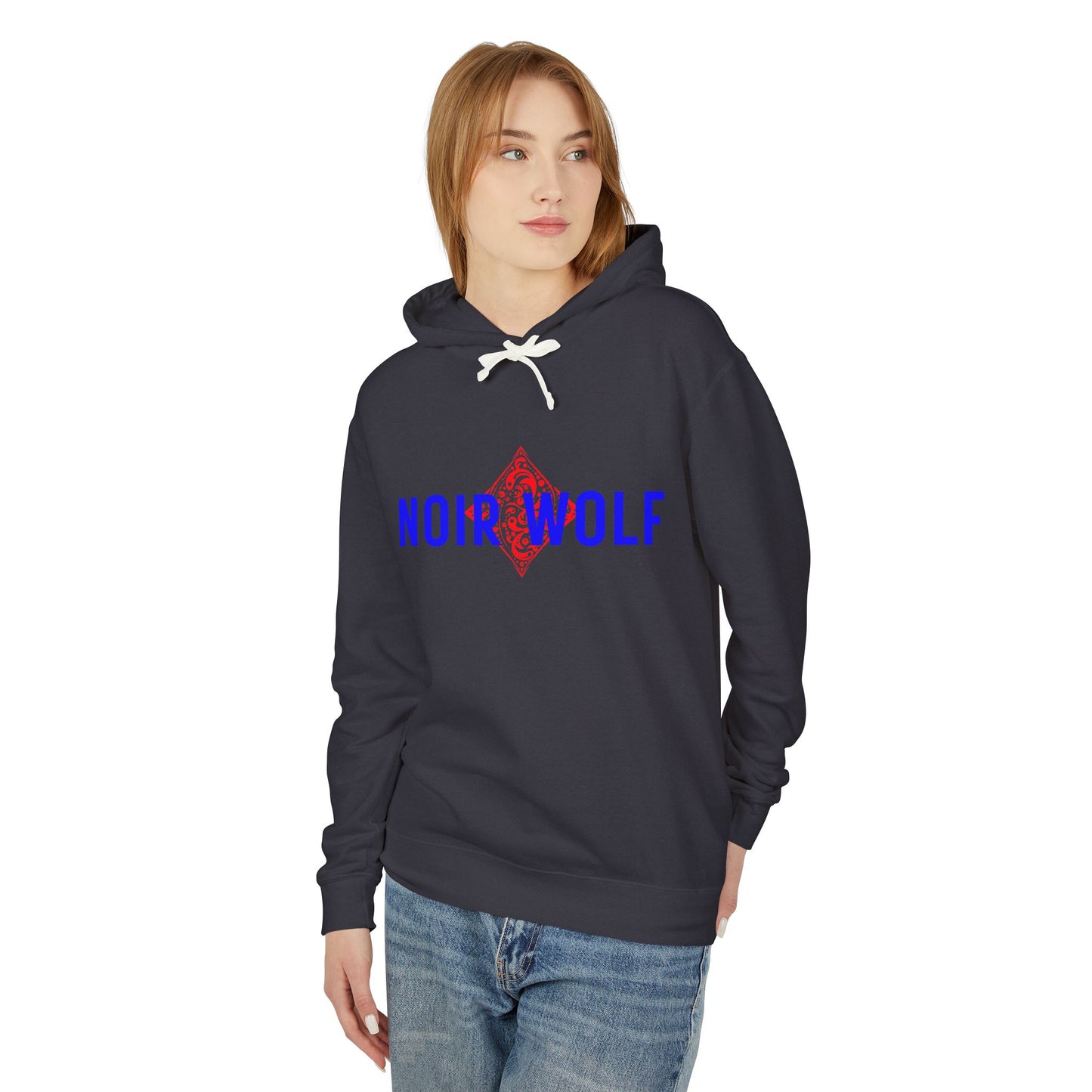 Unisex Lightweight Hooded Sweatshirt Noir Wolf