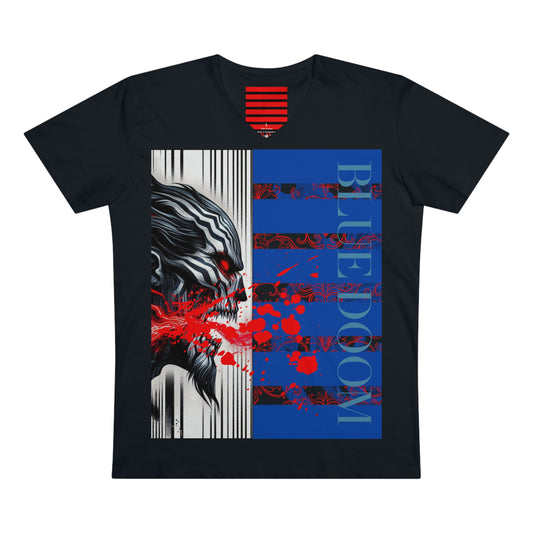 Men’s Presenter V-neck Blue Doom by Noir Wolf