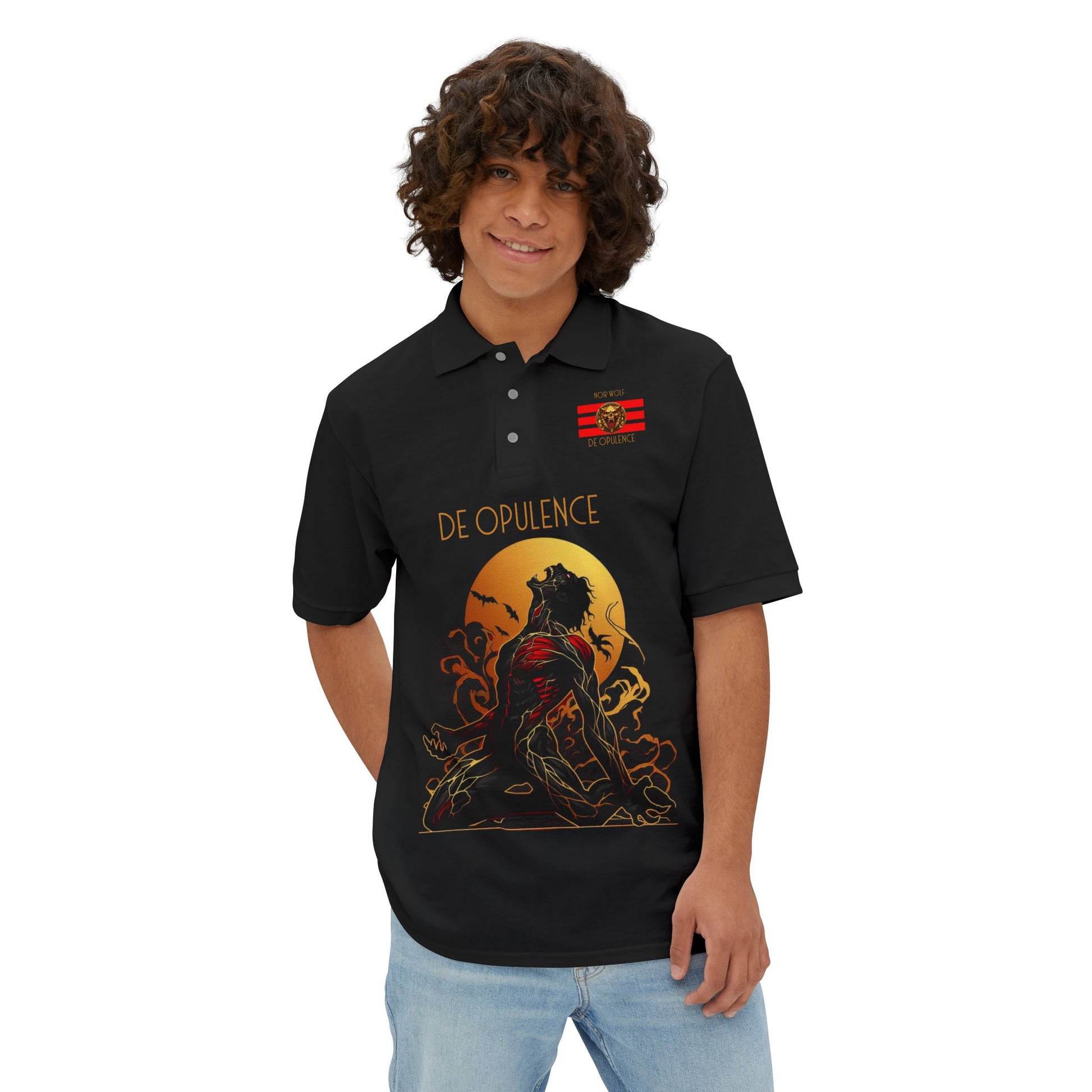 Men's Piqué Polo De Opulence by Noir Wolf