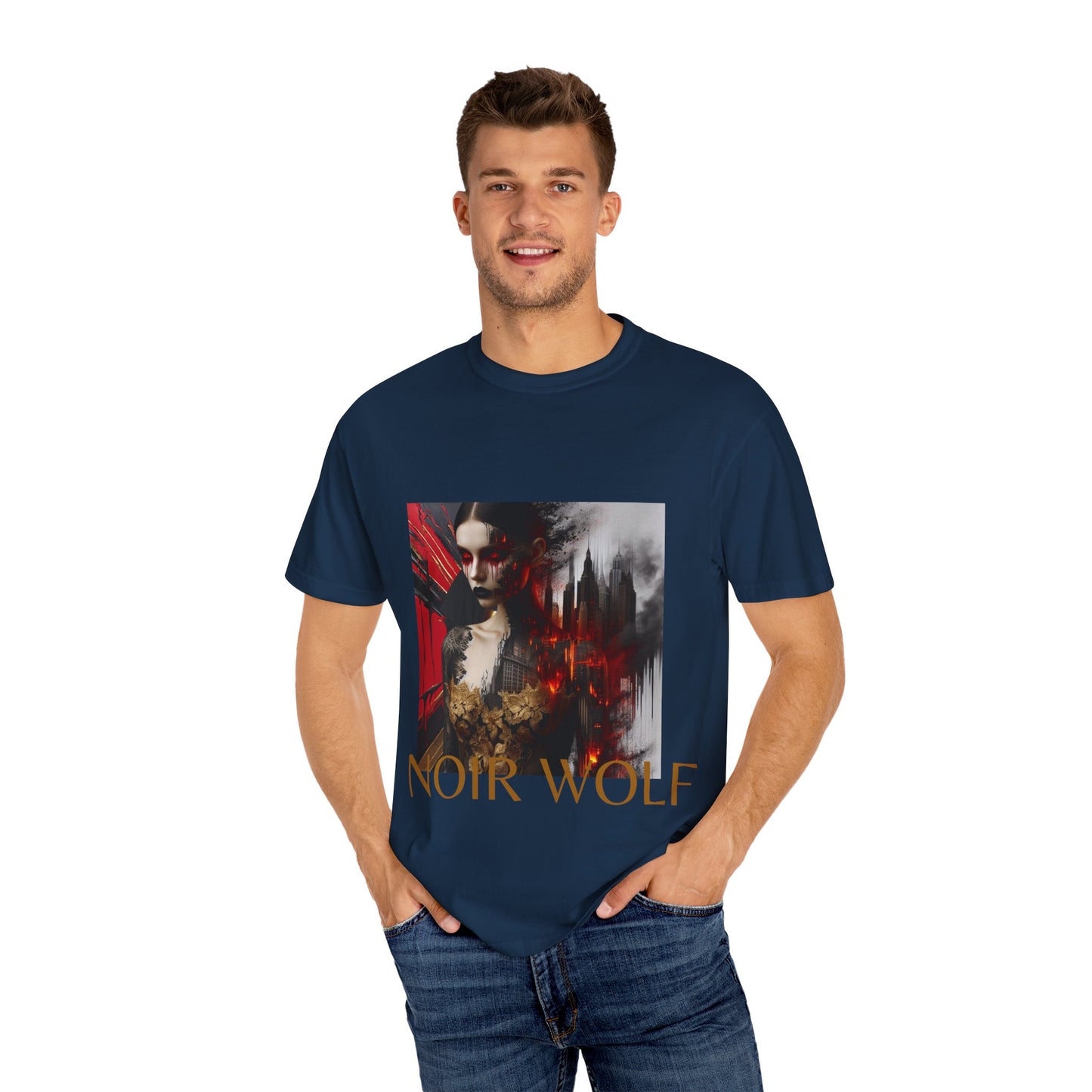 Unisex Garment-Dyed T-shirt De Opulence Noir Wolf